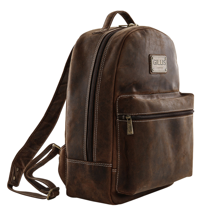 GILLIS LONDON Leder Rucksack Trafalgar I Vintage-Braun