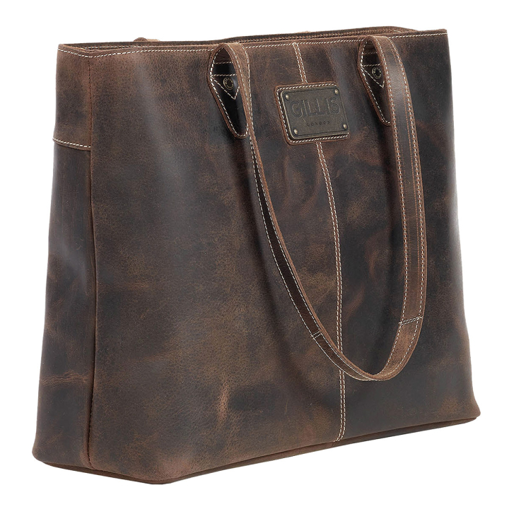 GILLIS LONDON Leder Shopper Trafalgar Vintage-Braun