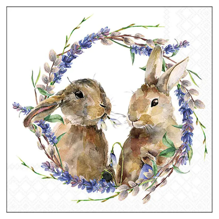 Ambiente Servietten Rabbit wreath