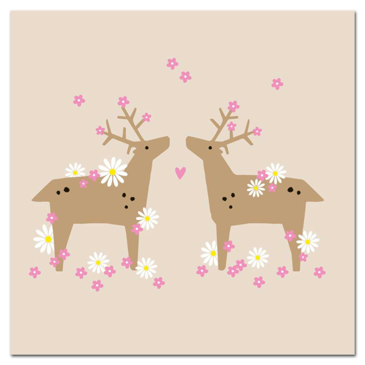 PPD Servietten Flower Deers beige