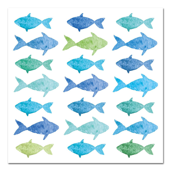PPD Servietten Aquarell Fishes