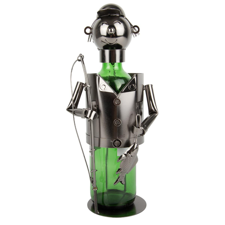 Flaschenhalter Angler stehend