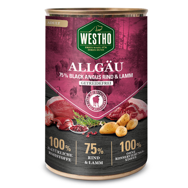 WESTHO Nassfutter Allg&auml;u (mit 75 % Black Angus Rind und Weidelamm)