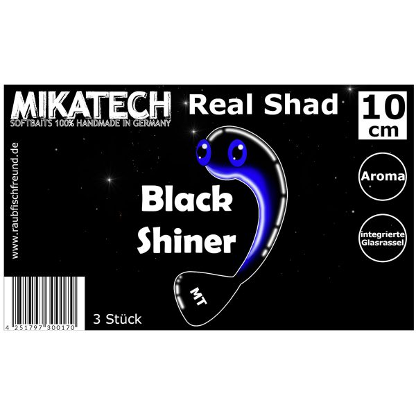MIKATECH Real Shad Gummifisch 10 cm Black Shiner im Pareyshop