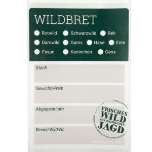 Landig Jagd-Etiketten für Vakuumbeutel - Wildbret im Pareyshop