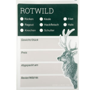 Landig Jagd-Etiketten für Vakuumbeutel - Rotwild im Pareyshop