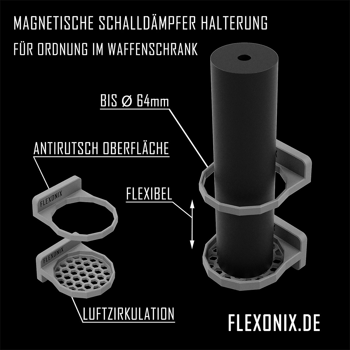 Flexonix Schalldämpfer-Halter Schwarz - jetzt kaufen auf