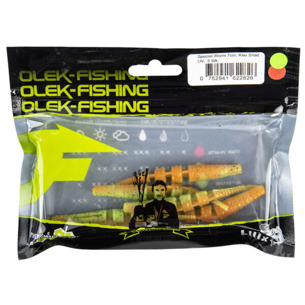 Olek-Fishing Gummiköder Special Worm Kiwi Shad UV 7 cm im Pareyshop