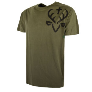 Jagdstolz T-Shirt Olive Logo Black Hirsch (beidseitig) im Pareyshop