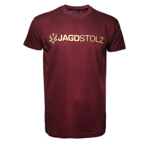 Jagdstolz T-Shirt Bordeaux Logo Gold im Pareyshop