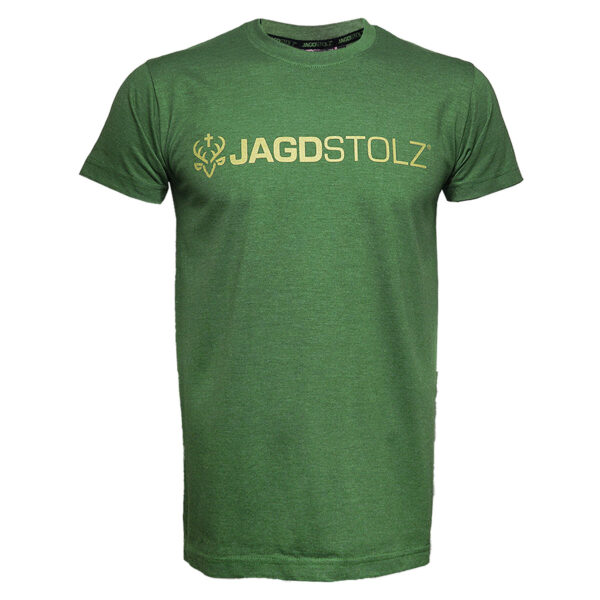Jagdstolz T-Shirt Grün Melange Logo Gold im Pareyshop