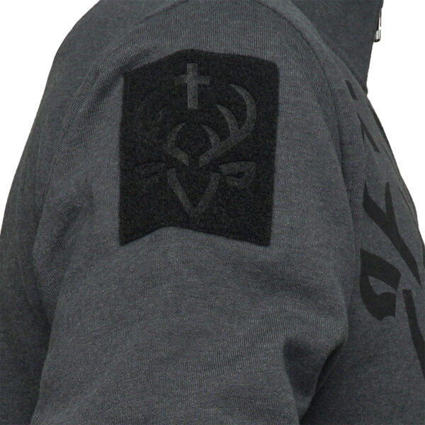 Jagdstolz Half-Zip Sweater Grau Logo Hirsch Black im Pareyshop
