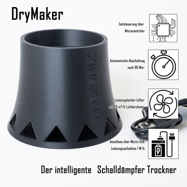 Flexonix DryMaker (Trocknungsgerät für Schalldämpfer) im Pareyshop