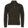 Pinewood Herren-Sweater Värnamo T-Neck Dunkelgrün Meliert im Pareyshop